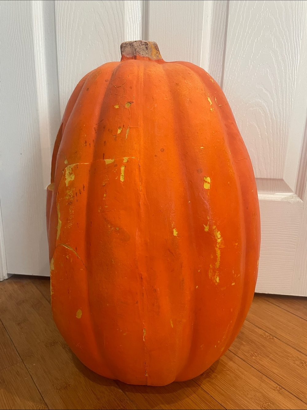 Vintage 90s Foam Jack O Lantern Pumpkin orange Halloween Blow Mold Decoration - Picture 4 of 6
